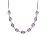 13.50 Carat (ctw) Amethyst Necklace in Sterling Silver (18 inches)
